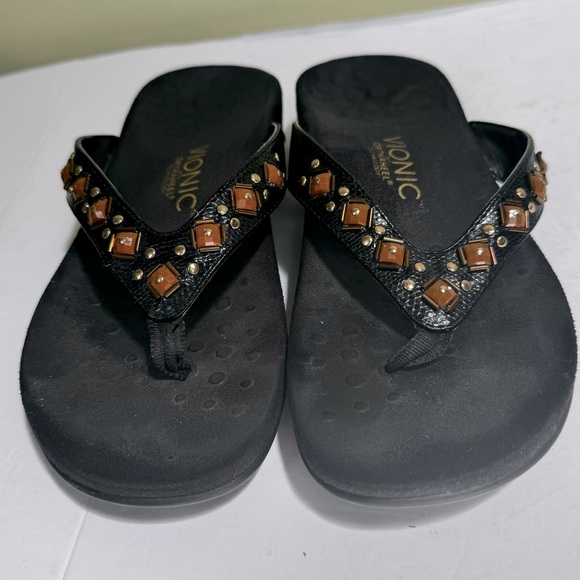 Vionic Rest Floriana Beaded Thong Arch Support  Flip Flops Lightweight EVA Flats - Picture 2 of 16